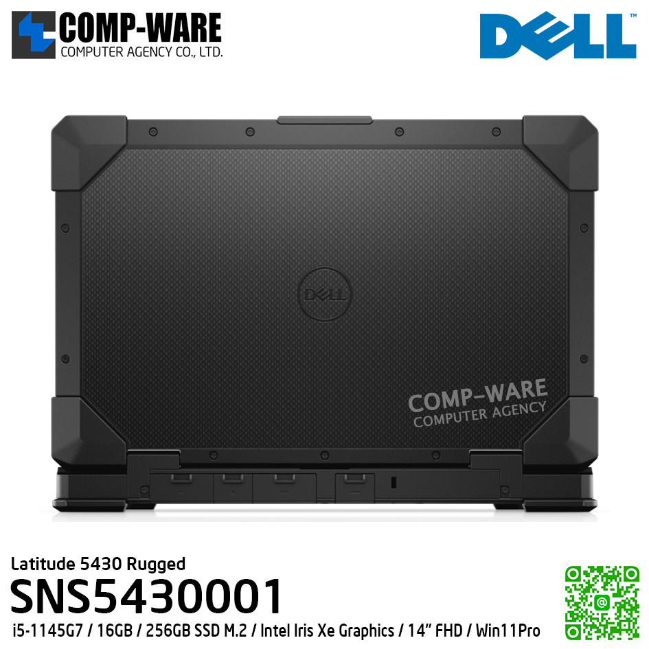 Dell Latitude 5430 Rugged (SNS5430001) - Intel Core i5-1145G7 / 16GB (2x8GB) / 256GB SSD M.2 / Intel Iris Xe Graphics / 14" FHD (Non-Touch) / Win 11 Pro / 3Yr Pro Support
