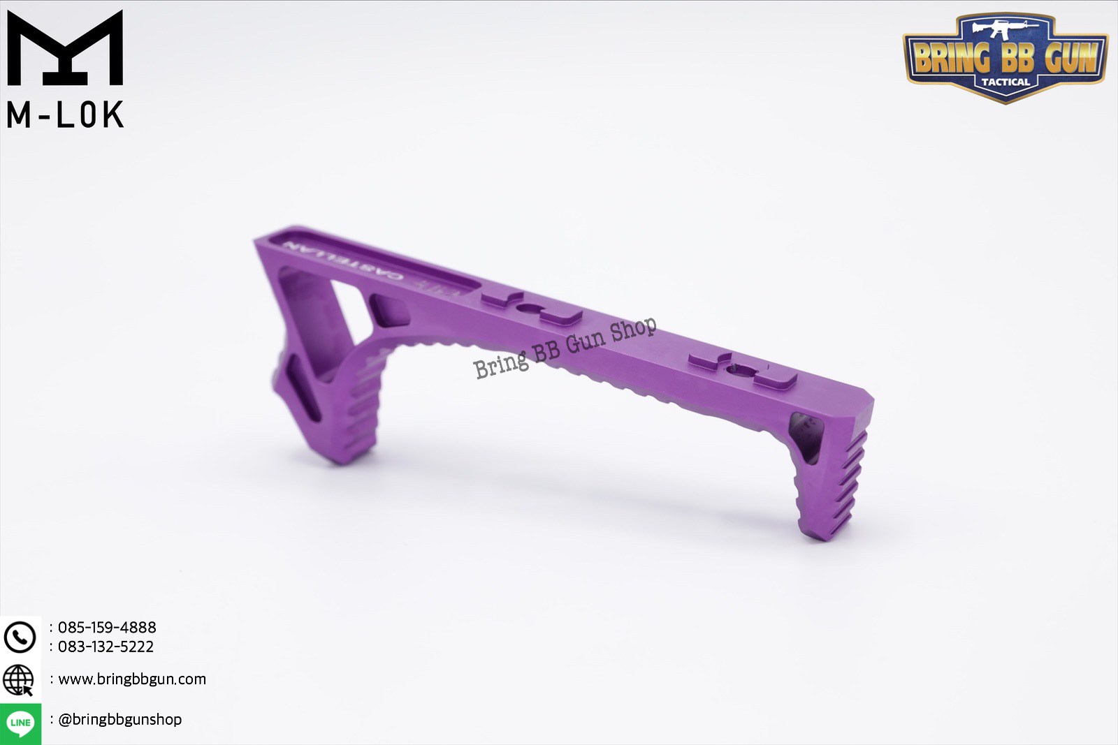 กริ๊ปมือหน้า ยี่ห้อ Castellan รุ่น Curve Foregrip CNC M-Lok (ใช้ได้กับชุดหน้าระบบราง M-Lock เท่านั้น)