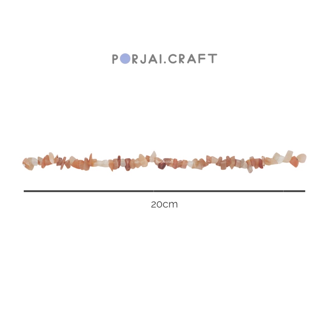 Orange moonstone chip beads ลูกปัดมูนสโตนสีส้ม