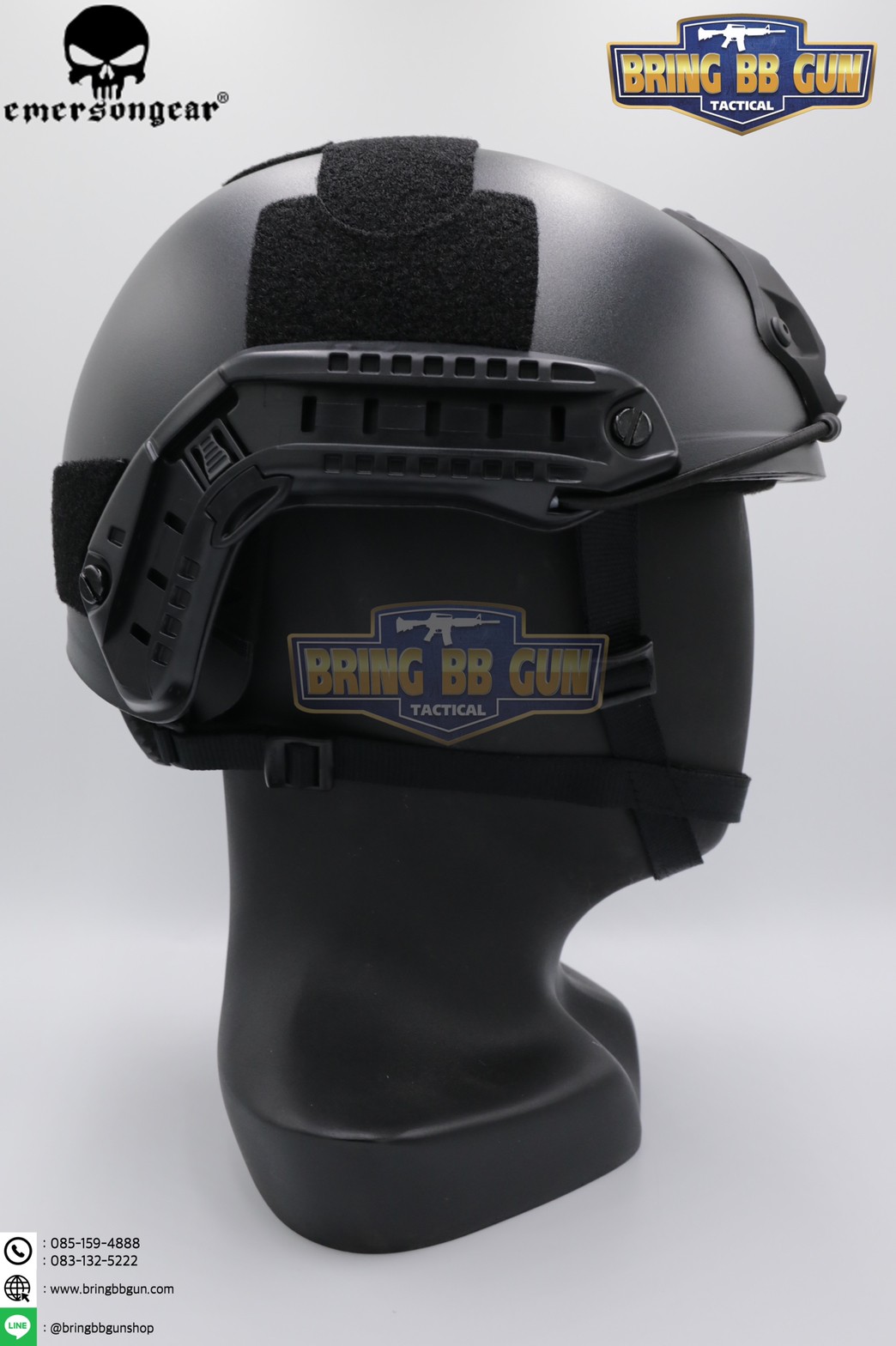 หมวก Fast ยี่ห้อ Emerson + ผ้าคลุมหมวก รุ่น ปรับท้ายทอยได้ (Fast Helmet MH type)