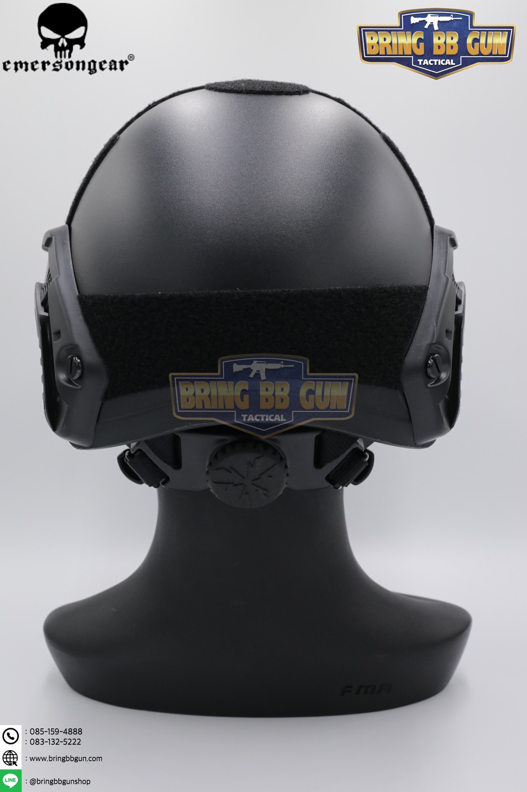 หมวก Fast ยี่ห้อ Emerson + ผ้าคลุมหมวก รุ่น ปรับท้ายทอยได้ (Fast Helmet MH type)