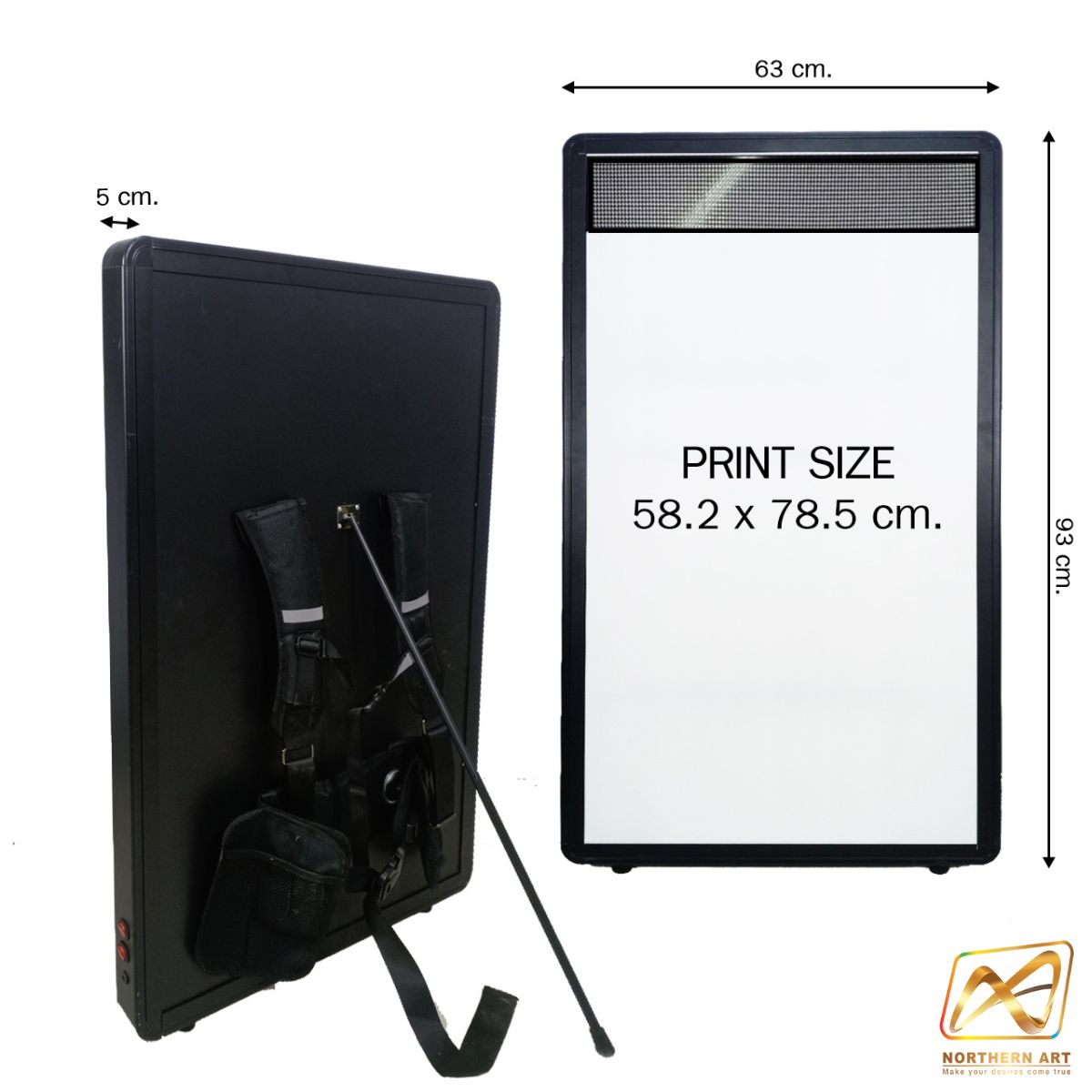 เป้เดินทรูป LED สะพายหลัง พร้อม ไฟวิ่งLED สีแดง ขนาด 93x63 cm.พร้อมแบตเตอรี่ ชาร์จไฟ ใช้ได้นาน 6-8 ชม.