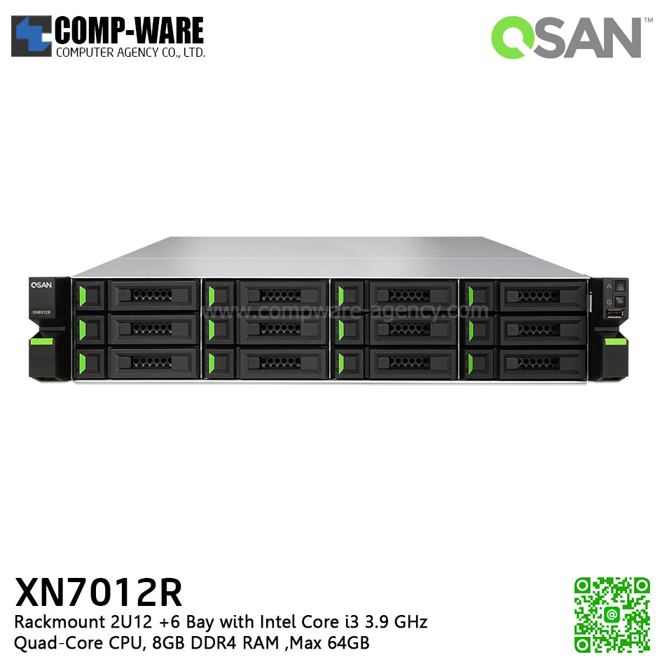 QSAN (12+6 Bays) XCubeNAS XN7012R (8GB RAM) Rackmount 2U NAS Storage , No HDD