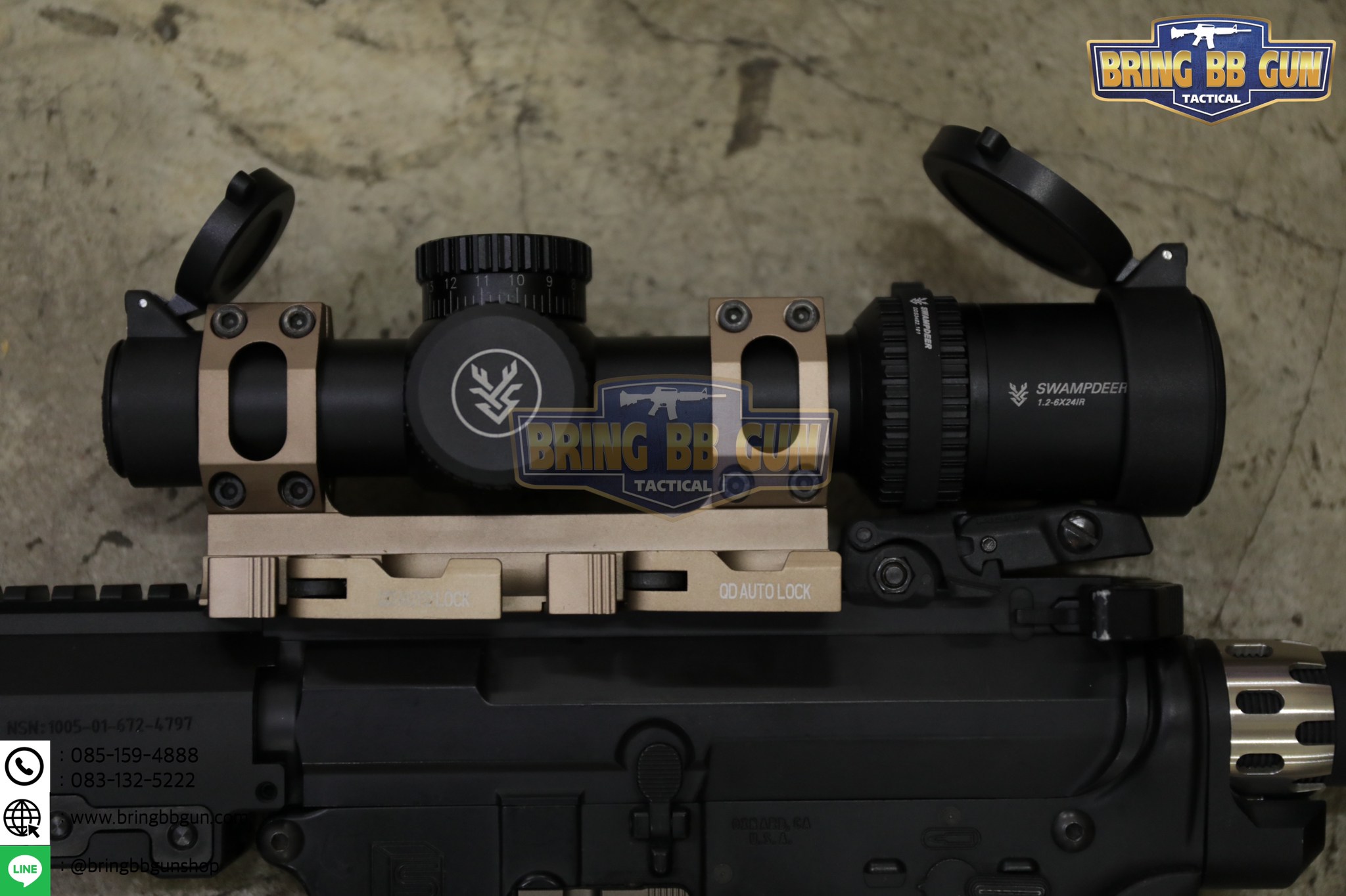 ขาจับกล้องคู่แบบปลดไว (ไซค์เล็ก) Scope AR Recon QD Mount ขาจับกล้องขนาดวง 25 และ 30mm. รุ่นปลดไว จับราง 20 mm.
