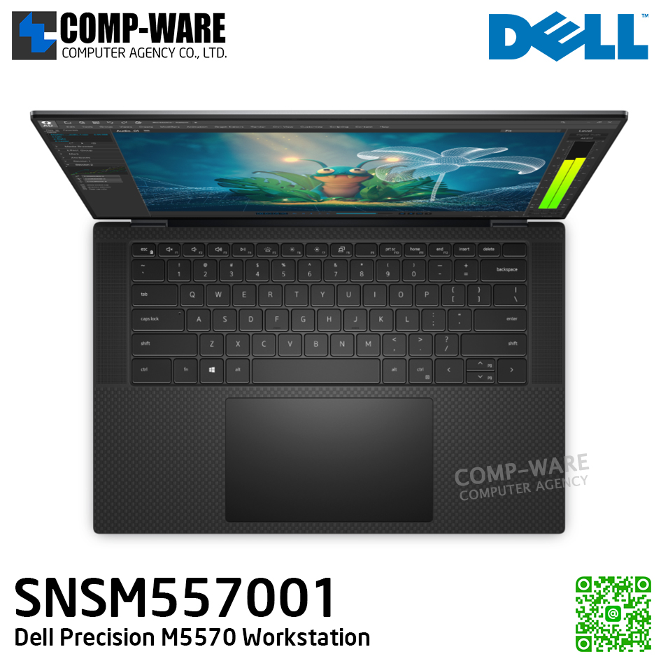Dell Precision M5570 (SNSM557001) - Intel Core i7-12800H (14-core) / 16GB DDR5 / 512GB SSD M.2 / NVIDIA RTX A1000 (4GB) / 15.6" FHD+, 1920x1200 / Windows 11 Pro / 3yr Pro Support