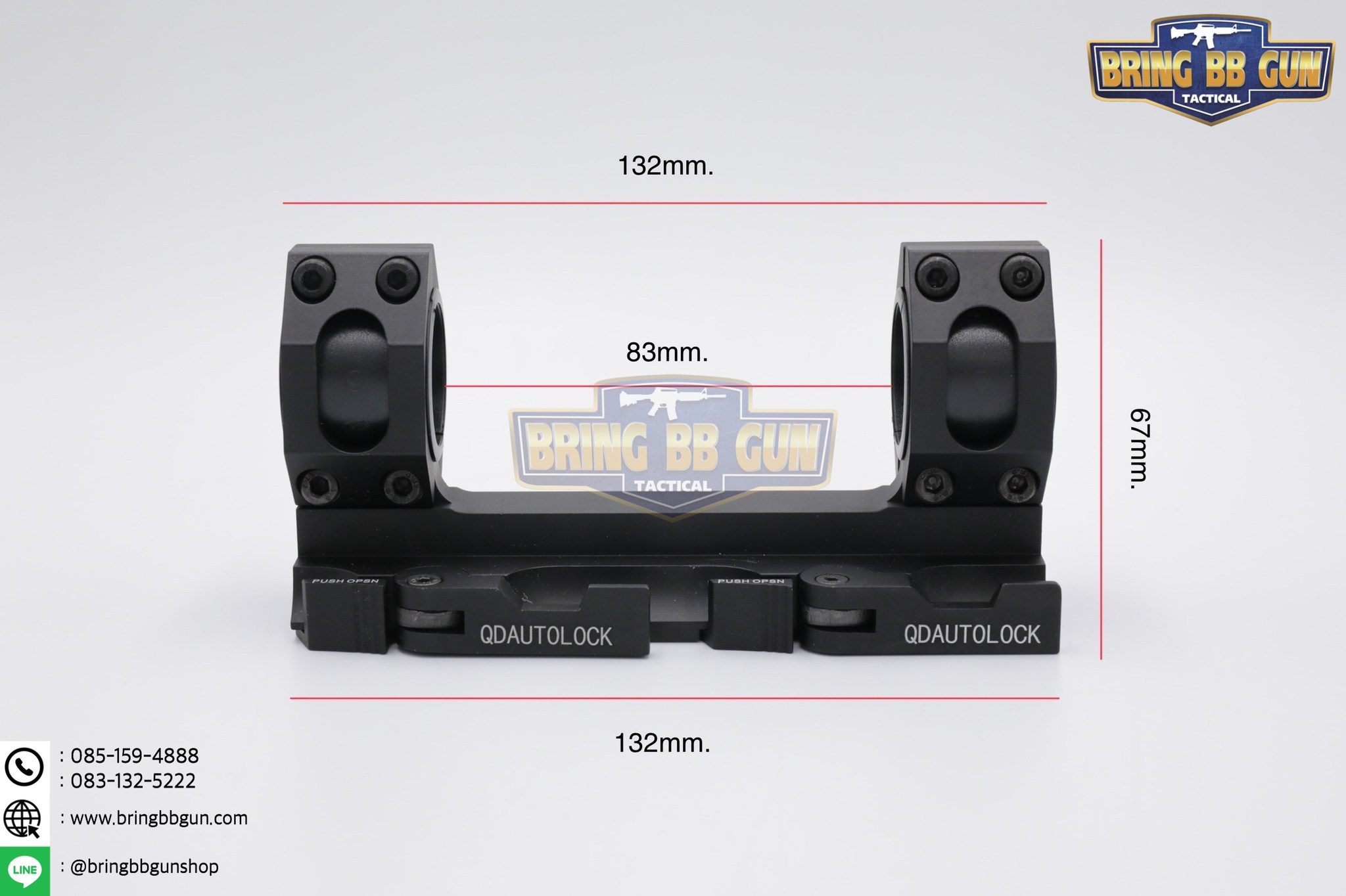 ขาจับกล้องคู่แบบปลดไว (ไซค์เล็ก) Scope AR Recon QD Mount ขาจับกล้องขนาดวง 25 และ 30mm. รุ่นปลดไว จับราง 20 mm.