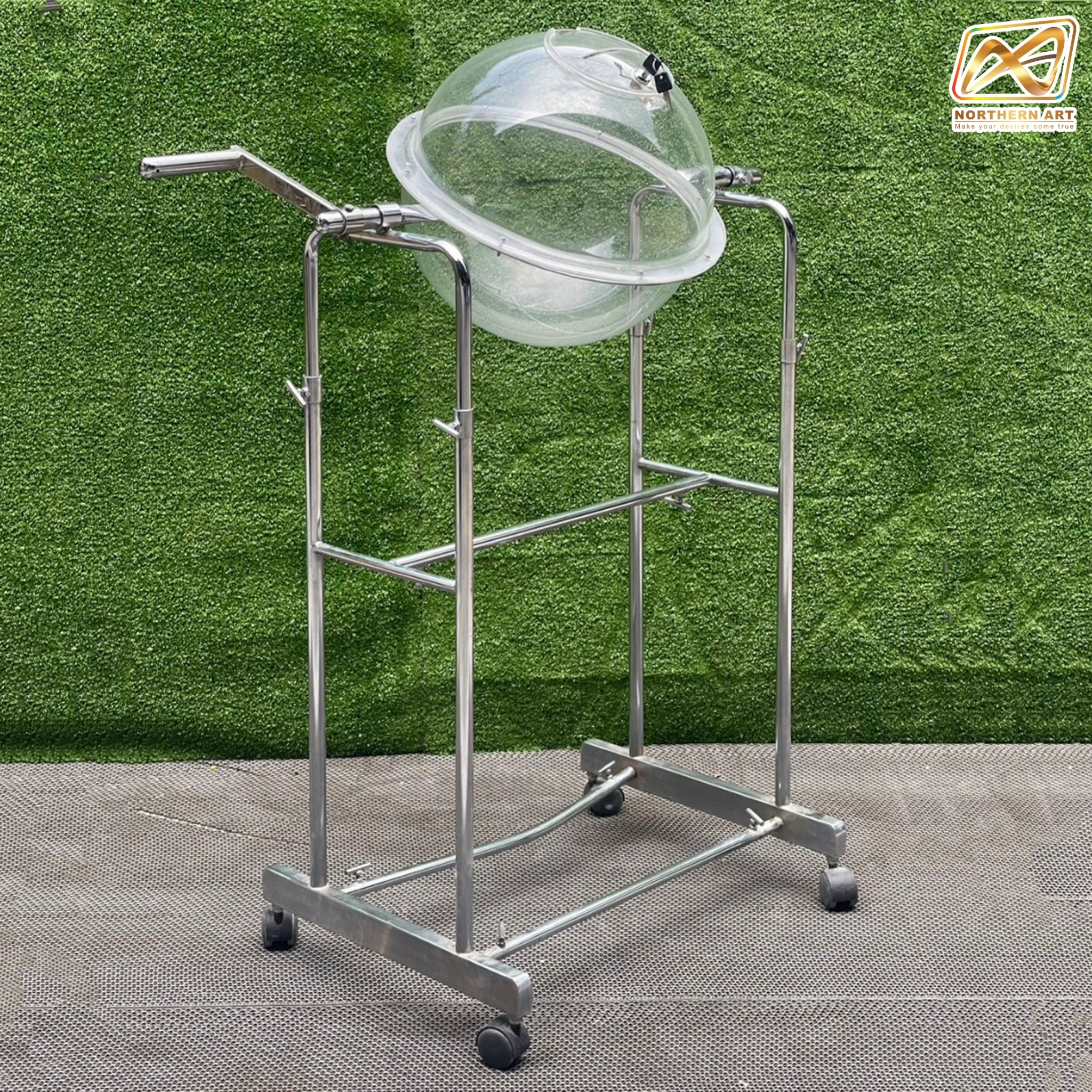 เช่าโดมอะคริลิค จับรางวัล หมุนได้360 องศา พร้อมช่องเปิด มีฝาปิดช่องและกุญแจล็อค