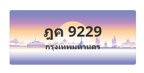 ทะเบียนสวย 9229 ขายทะเบียน 9229 ฎค 9229