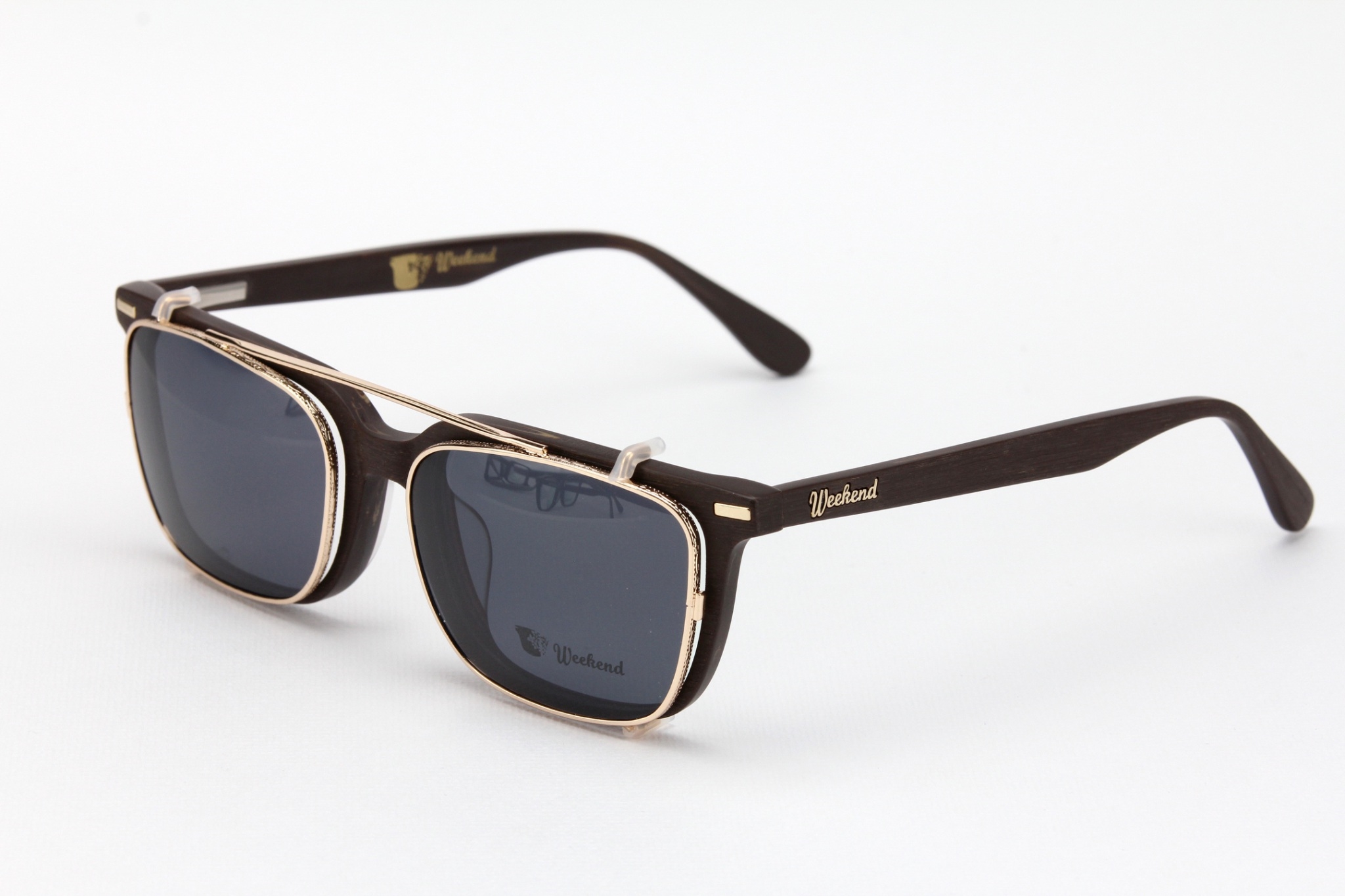 กรอบแว่นสายตาพร้อมคลิปกันแดด Weekend Cannes Gold