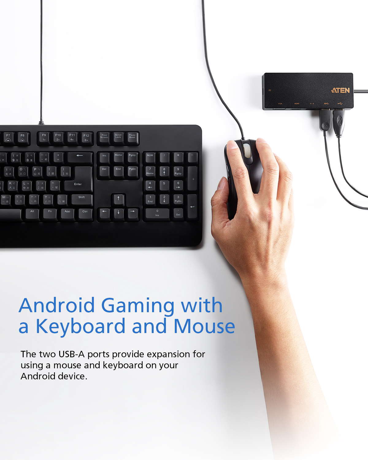 ATEN USB-C MULTIPORT MINI DOCK WITH POWER PASS-THROUGH สีดำ รุ่น UH3236