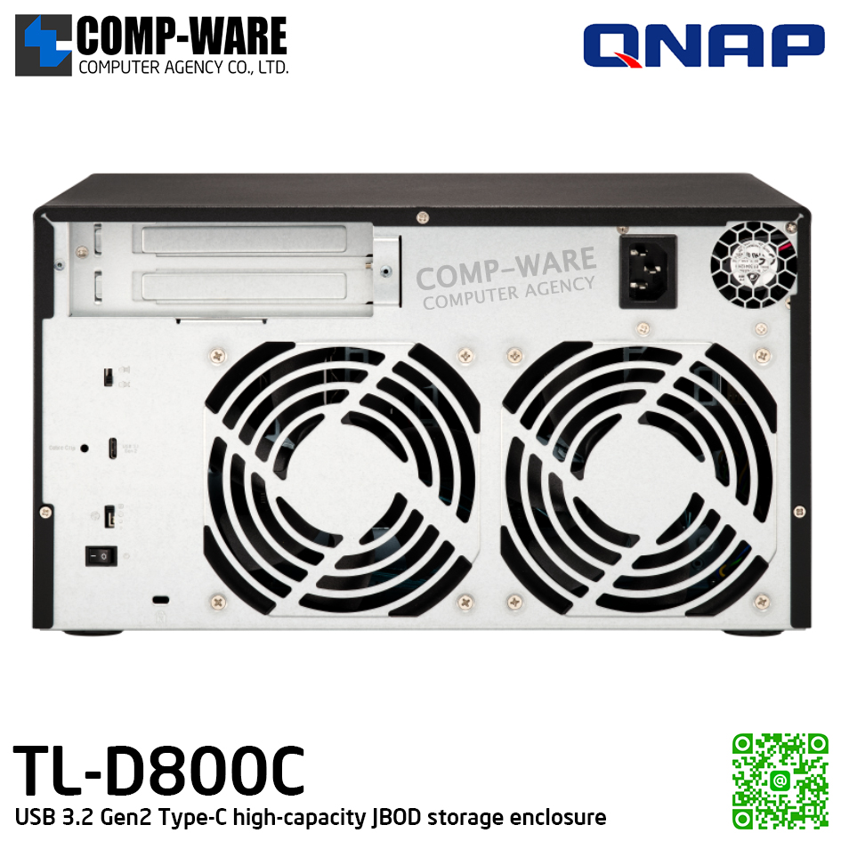 QNAP (Tower 8-Bay) TL-D800C / 8 x 2.5"/3.5" SATA 6Gbps / Single PSU / 2Y Warranty / No HDD - Expansion Enclosure