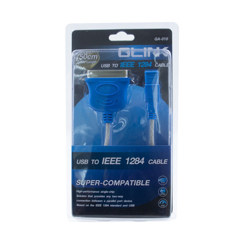 GLINK GA-010 USB TO IEEE 1284 CN36 CABLE 1.5M หัวตัวผู้เป็นพอร์ดขนานตัวเมีย 36 pin ออกใบกำกับภาษีได้