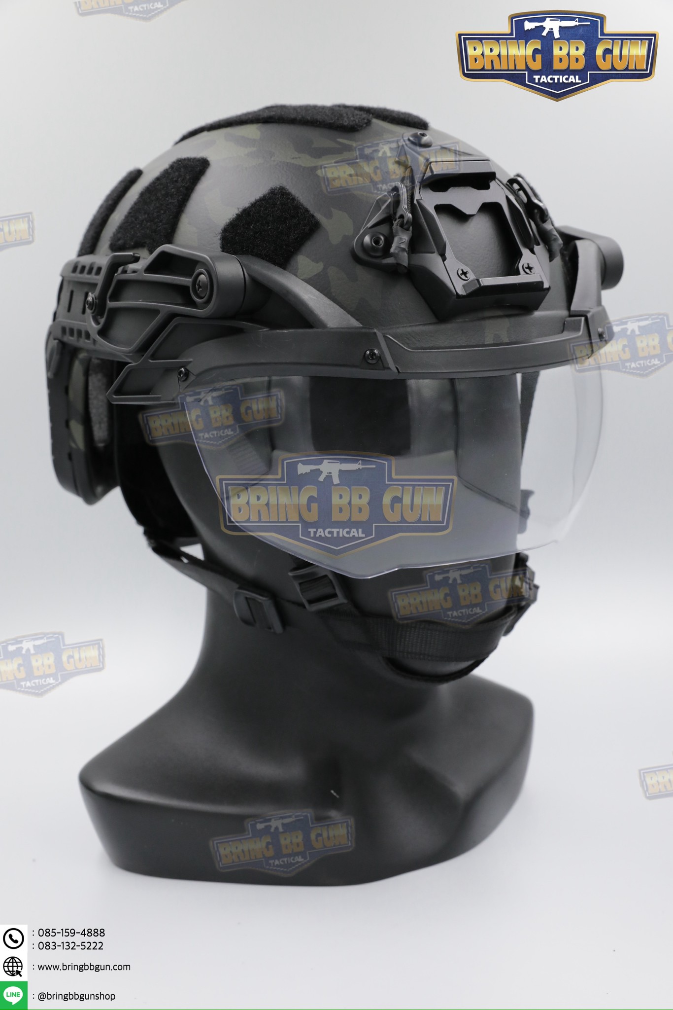 ชิวหน้าหมวก Fast (กระบังลม)สำหรับหมวกกันน็อคยุทธวิธีแบบปรับได้ (Visor - FAST) (FAST Helmet Visor) (Flip Goggles for Tactical Helmet)