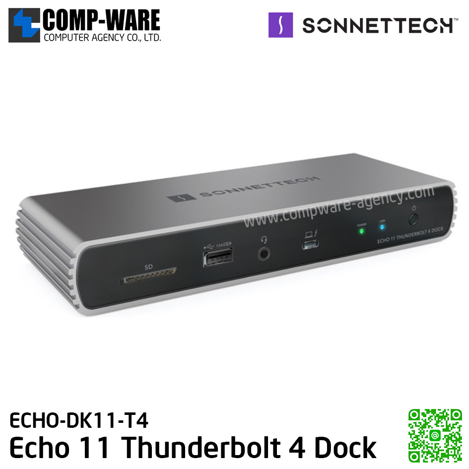 Sonnet Echo 11 Thunderbolt 4 Dock with four Thunderbolt ports [ECHO-DK11-T4] รับประกัน 1 ปี