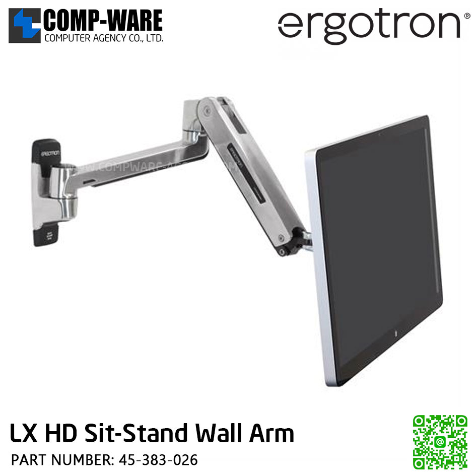 Ergotron LX HD Sit-Stand Wall Arm ,Heavy Monitor Mount EGT-45-383-026 (10Y Warranty)