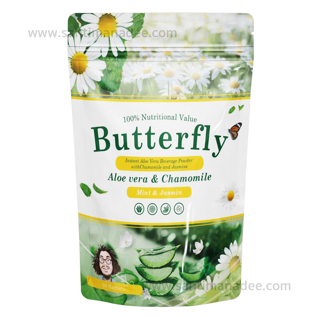 Butterfly บัตเตอร์ฟลายป๋า Paa Aloe vera & Chamomile หมอนอกกะลา สันติมานะดี santimanadee กรดไหลย้อน