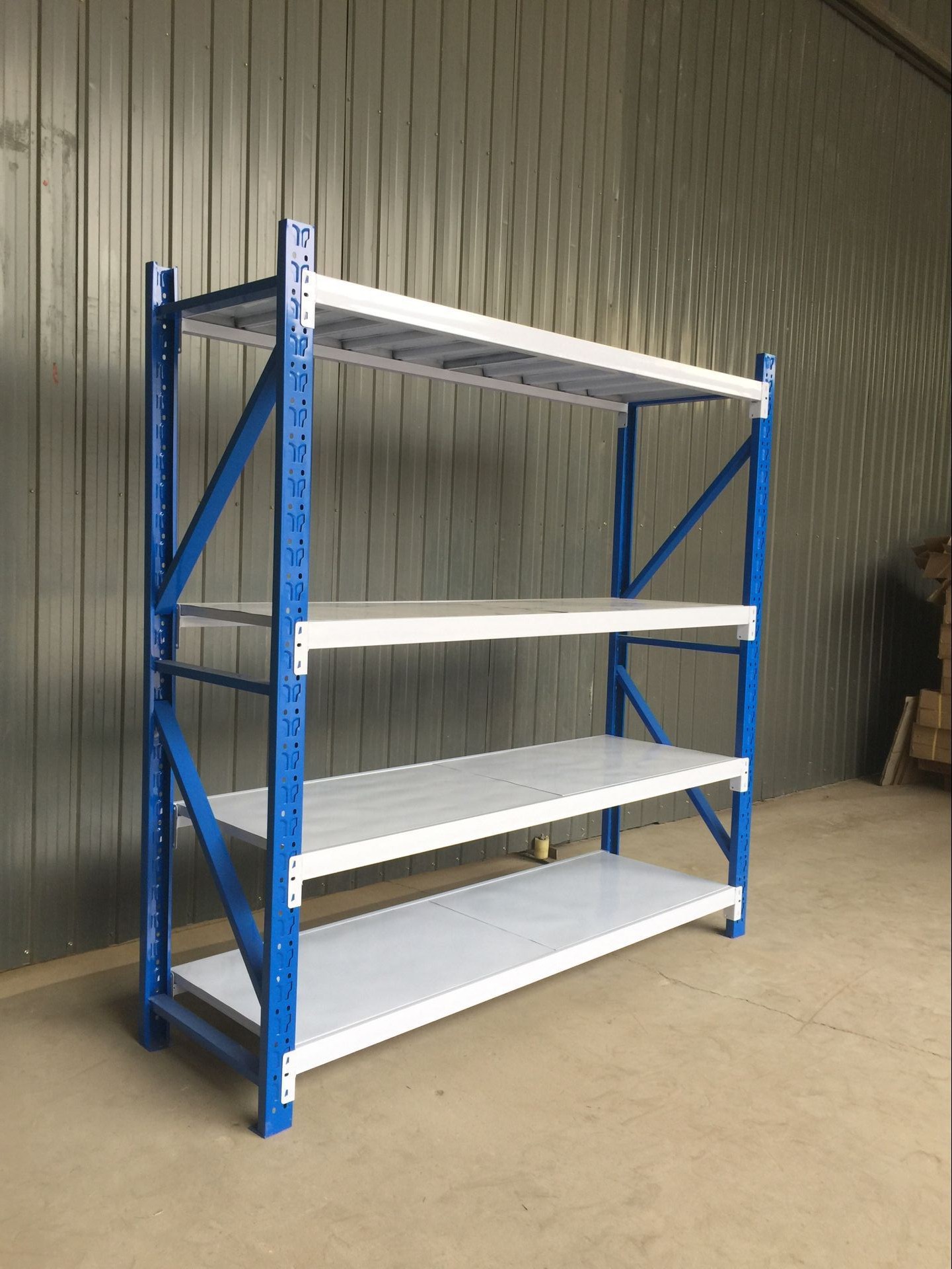 ชั้นวางสินค้า Micro Rack (ชั้นเดี่ยว Single Rack) สีทูโทน น้ำเงิน/ขาว W200 x D60 x H200 cm.