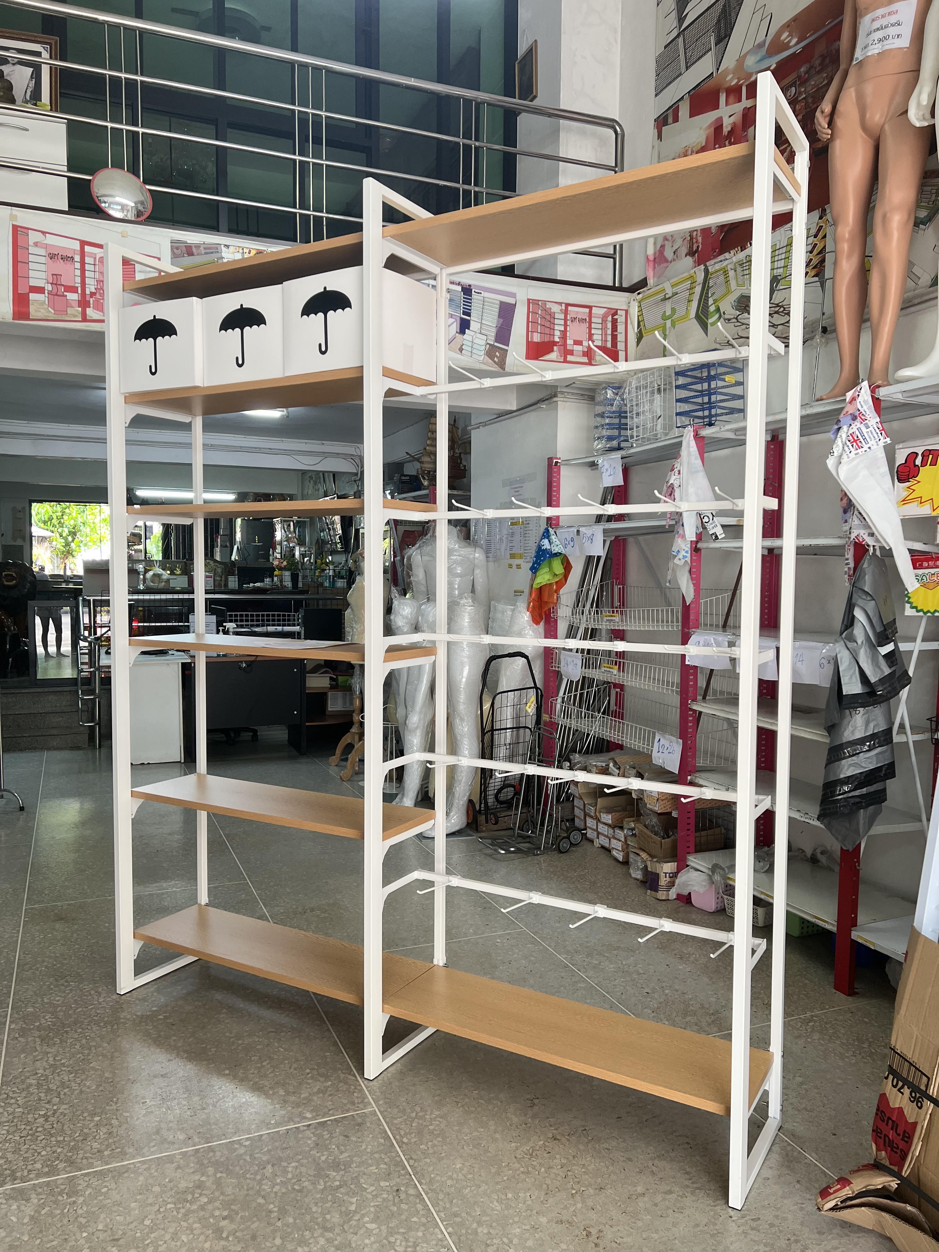 ชั้นริมผนัง ตัวเริ่มต้น 🌸ชั้นไม้มินิมอลแบบ สูง 2.4 เมตร 🌸