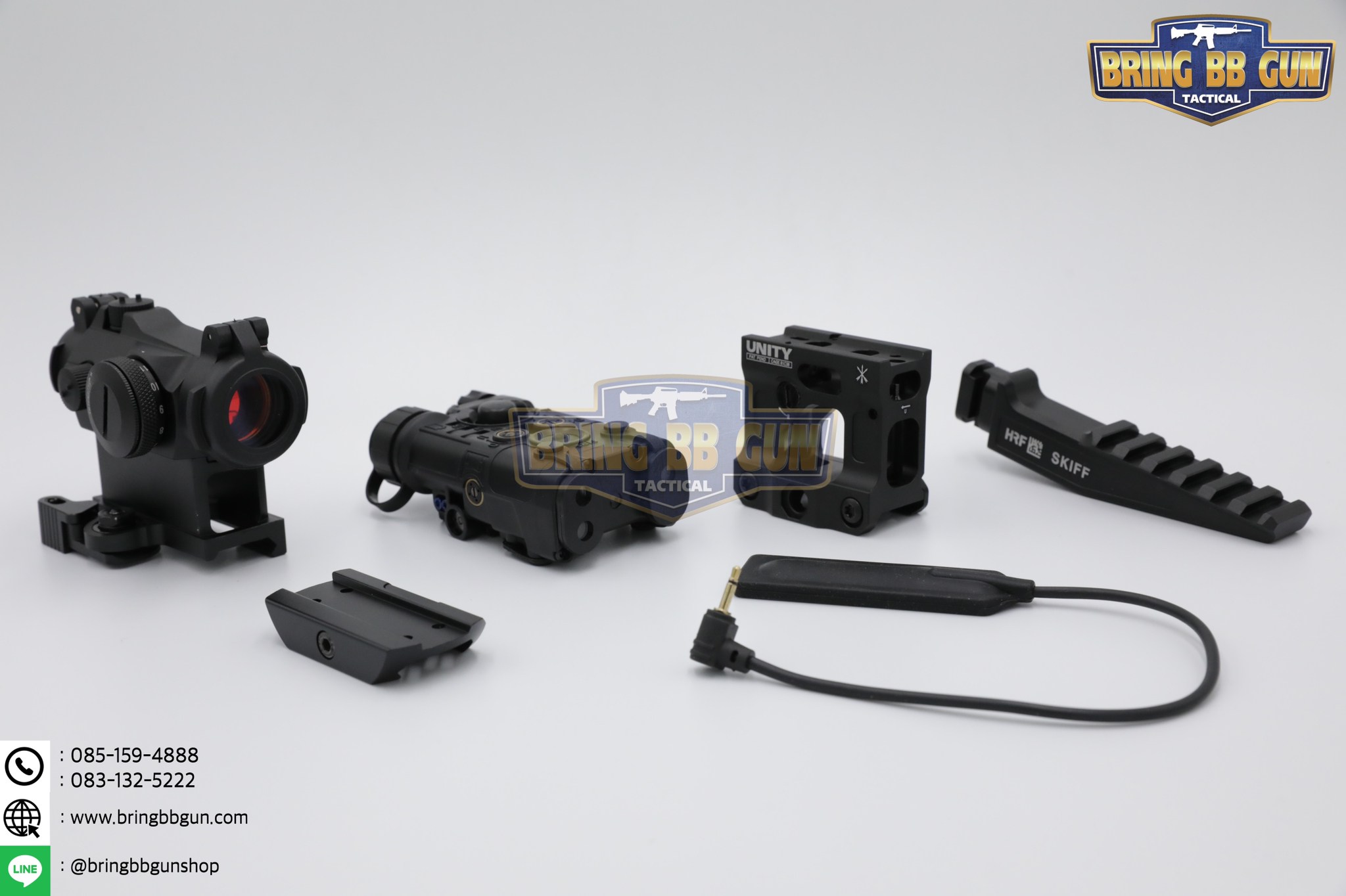 ชุดเซ็ต(Set) ดอท T2 + กล่องไฟฉาย+เลเซอร์แดง L3 NGAL + ขา Unity Fast + รางเสริม HRF Skiff