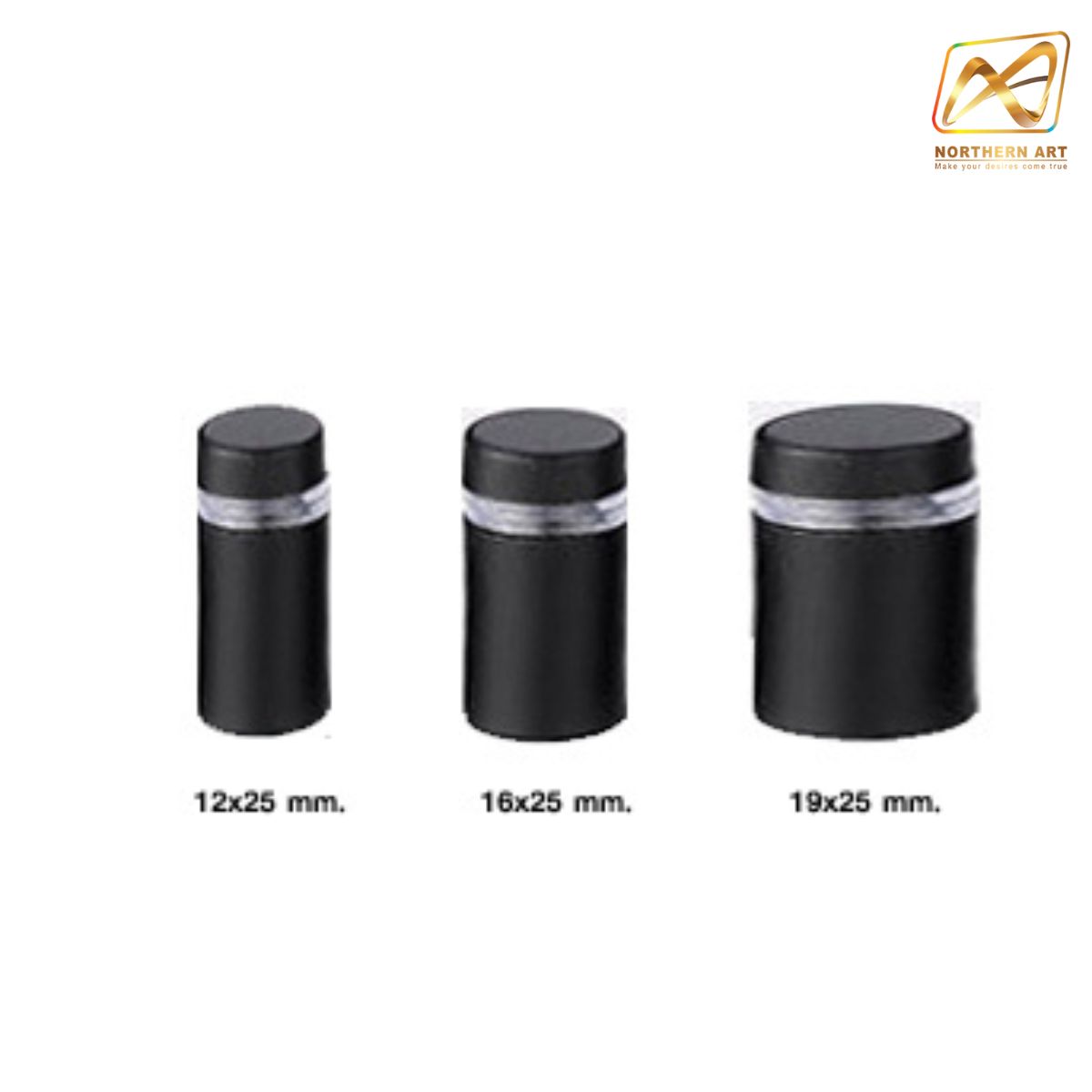 หมุดลอยสแตนเลส สีดำ ยึดกรอบภาพอะคริลิค หรือหมุดยึดกระจก (สั่งขั้นต่ำ 12 อัน)