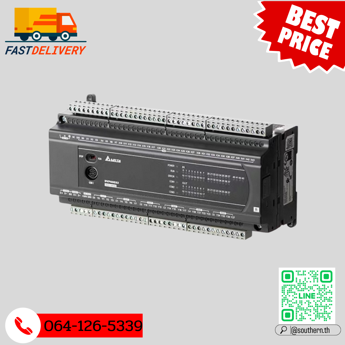 Delta PLC DVP60ES200T 36DI/24DO 220V (Transistor)