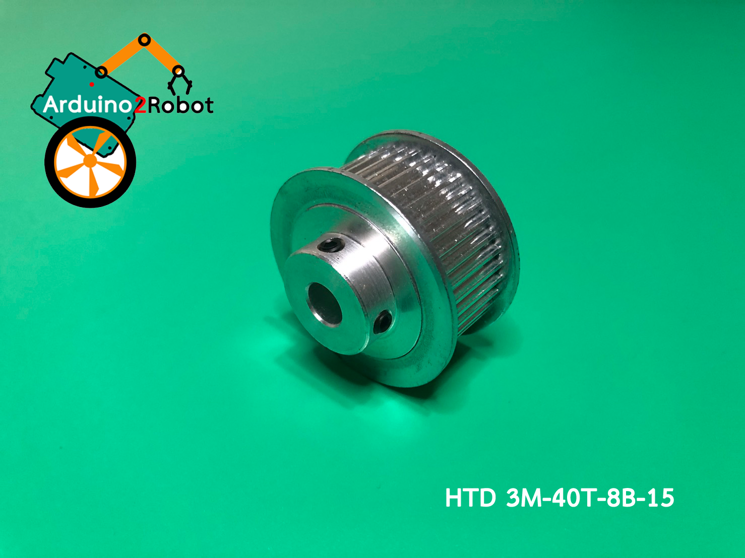 HTD 3M timing pulley 40 teeth bore 8mm สำหรับสายพาน 3M belt width 15mm (HTD 3M-40T-8B-15)