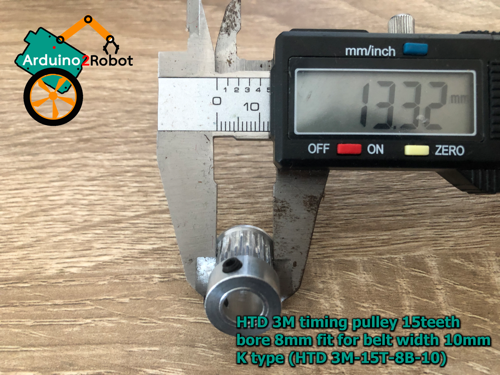 HTD 3M timing pulley 15teeth bore 8mm fit for belt width 10mm K type (HTD 3M-15T-8B-10)