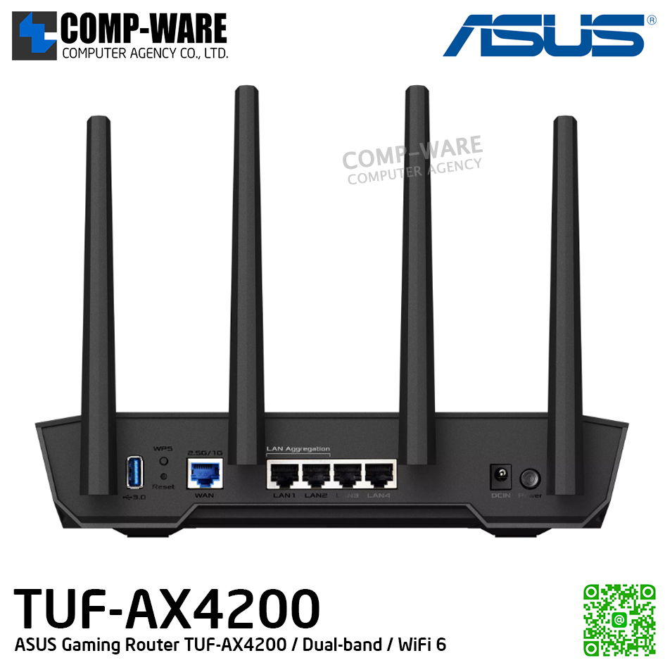 ASUS Gaming Router TUF-AX4200 / Dual-band / WiFi 6 - 3Y Warranty