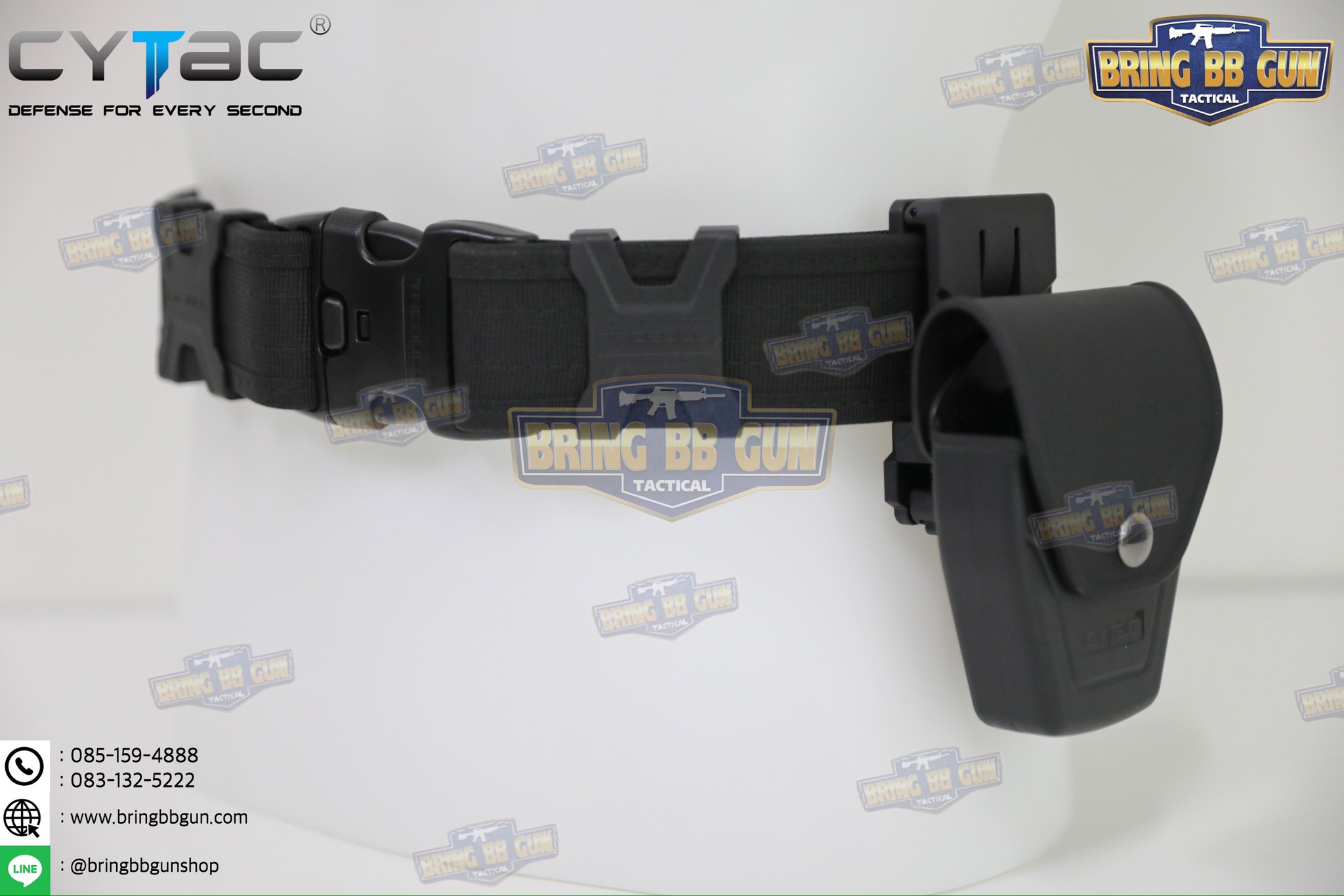 ซองกุญแจมือ รุ่นบานพับ (มีฝาปิด เพลทร้อยเข็มขัด) ยี่ห้อ Cytac (Handcuff Pouch with Lid) + กูญแจมือบานพับ