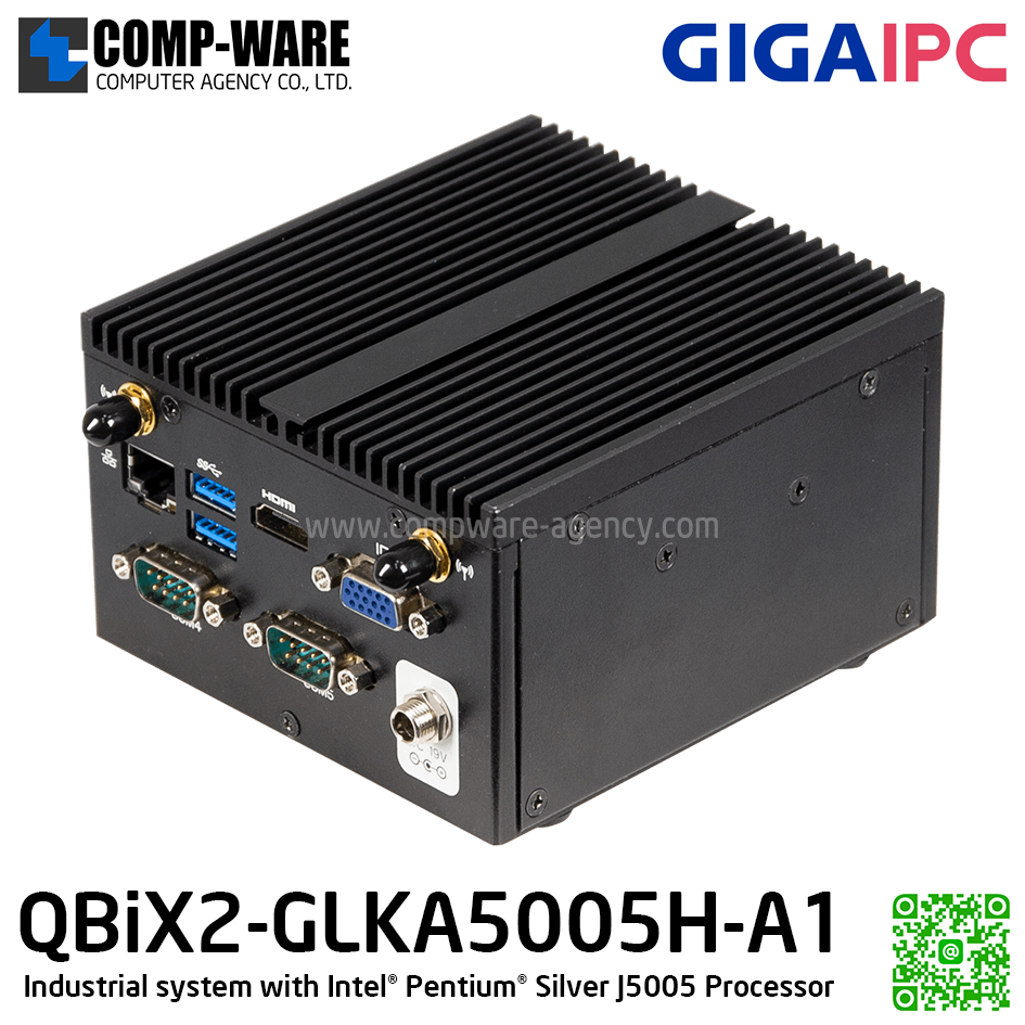 GIGAIPC QBiX2-GLKA5005H-A1 Industrial system with Intel® Pentium® Silver J5005 Processor