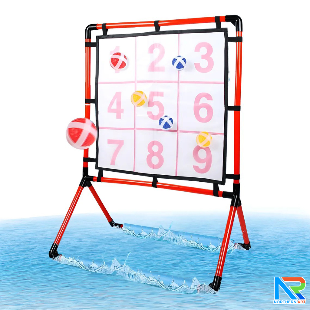 เกมส์ปาบอล ขนาด (W)68 x (H)95 cm. พร้อมลูกบอล 12 ลูก ถอดประกอบได้ เคลื่อนย้ายสะดวก เล่นสนุกทุกเพศทุกวัย ช่วยฝึกสมาธิและความแม่นยำ