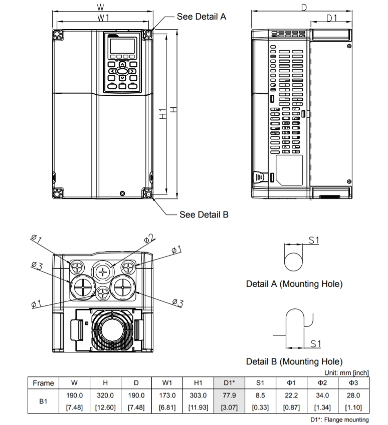 Delta Inverter C2000 VFD075C43A-21 10HP 7.5kW Input 380V 3-Phase Output 380V 3-Phase