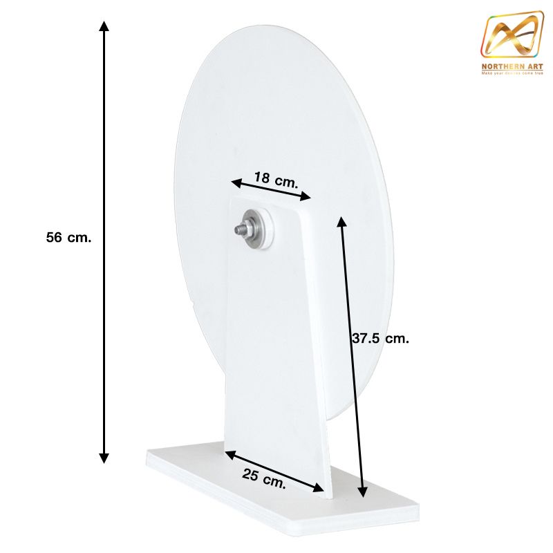 เกมส์วงล้อตั้งโต๊ะ ขนาดวงล้อ 40 ซม. สูง 56 ซม. วัสดุพลาสวูดสีขาว หนา 8-15 มม. ถอดประกอบได้