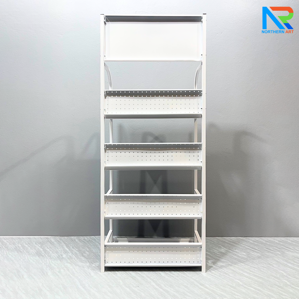 เช่าชั้นวางสินค้าเหล็ก 4 ชั้น สีขาว ขนาด (W)60 x (D)30 x (H)160 ซม. ถอดประกอบได้