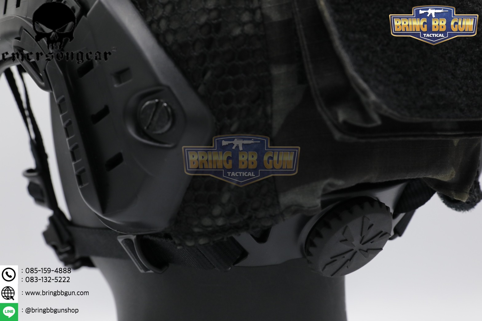 หมวก Fast ยี่ห้อ Emerson + ผ้าคลุมหมวก รุ่น ปรับท้ายทอยได้ (Fast Helmet MH type)