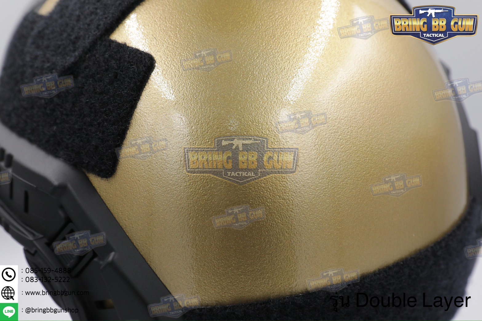 หมวกสายตรวจทรง Fast (หมวกฟาส) หมวกฟาส สีทอง-ดำ (Fast Helmet)