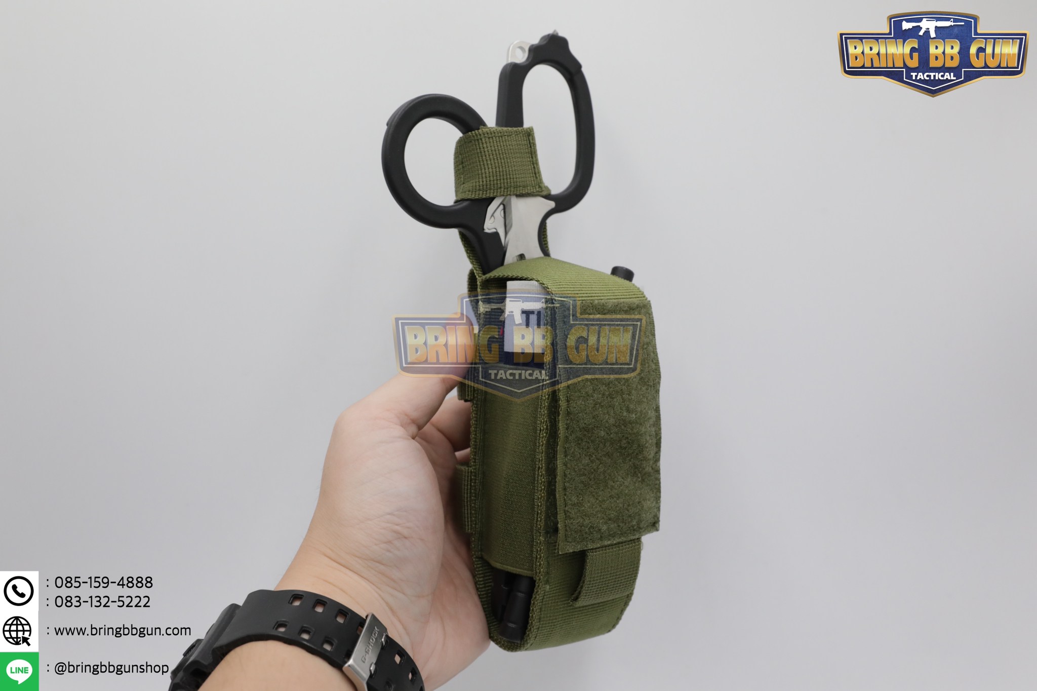 ชุดเพ้าผ้าใส่สายห้ามเลือด+กรรไกรแพทย์สนาม LM Raptor (ซองผ้าใส่สายรัดห้ามเลือด+สายรัดห้ามเลือด+กรรไกร LM Raptor)