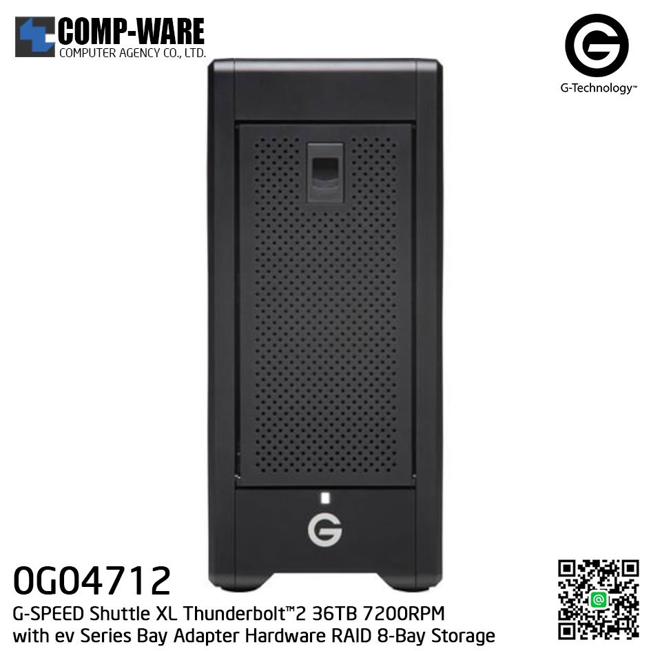 G-Technology G-SPEED Shuttle XL Thunderbolt™2 36TB 7200RPM with ev Series Bay Adapter Hardware RAID 8-Bay Storage Solution - 0G04712