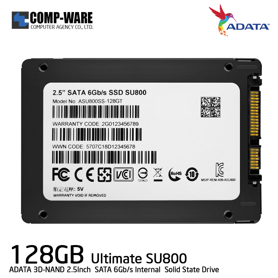 ADATA SSD Ultimate SU800 128GB 3D-NAND 2.5Inch SATA-III Internal Solid State Drive (ASU800SS-128GT)