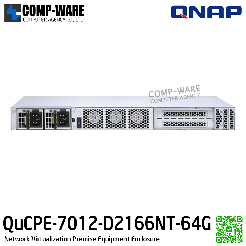 QNAP QuCPE-7012-D2166NT-64G 2-Bay NVPE Enclosure / 2Year Warranty - Network Virtualization Premise Equipment