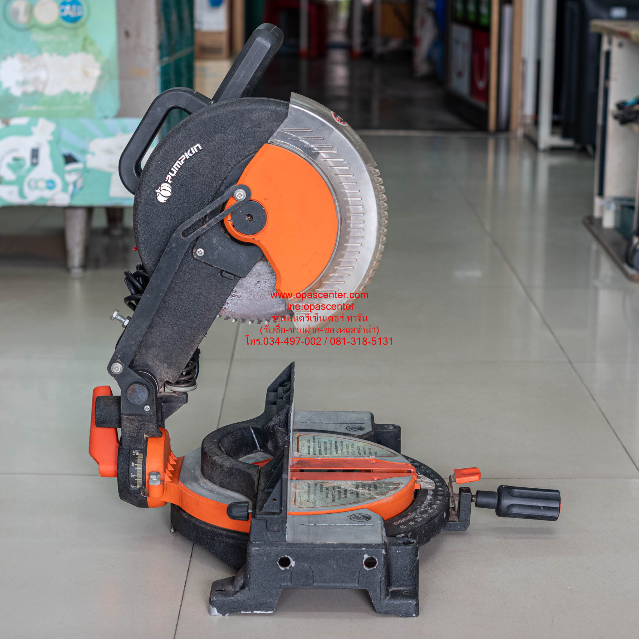 เลื่อยองศา PUMPKIN ขนาด 10 นิ้ว (1800วัตต์) รุ่น J-M1090 ของแท้ มือสอง สภาพใหม่