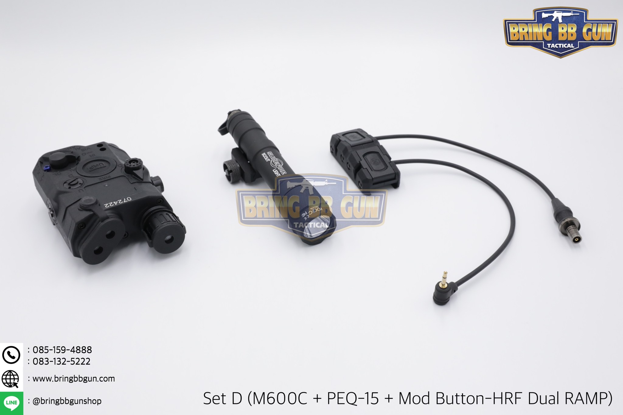 ชุดเซ็ตไฟฉาย M600 + PEQ-15 + สวิตซ์หางหนู2ทาง (M600+PEQ-15+สวิตซ์หางหนู2ทาง)
