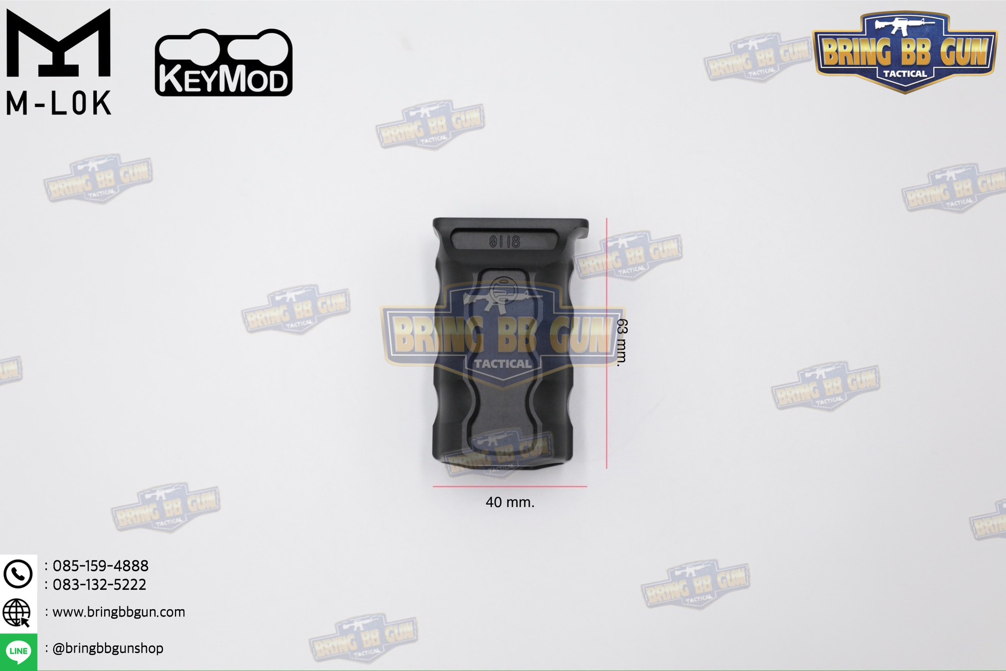 กริ๊ปมือหน้าทรง Railscales รุ่น RSB (RSB Vertical Grip) (กริ๊ปมือ Railscales RSB Vertical Foregrip) (ใช้ได้กับชุดหน้าระบบราง M-Lok และ ระบบราง Keymod เท่านั้น)