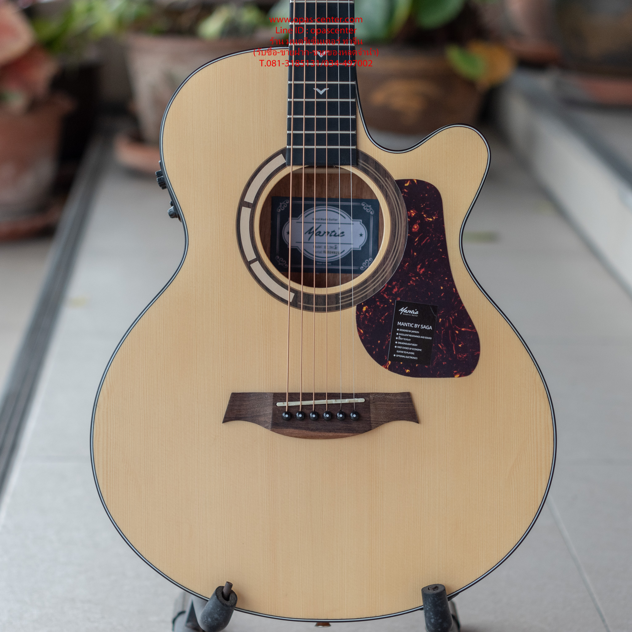 **ขายแล้ว**กีต้าร์โปร่งเว้าไฟฟ้า Mantic GT-1ACE 40 นิ้ว ทรง OM คอเว้า สีไม้ ไม้แองเกิลแมนสปรูซ/เชอร์รี่วู้ด มีเครื่องตั้งสายในตัว ของใหม่
