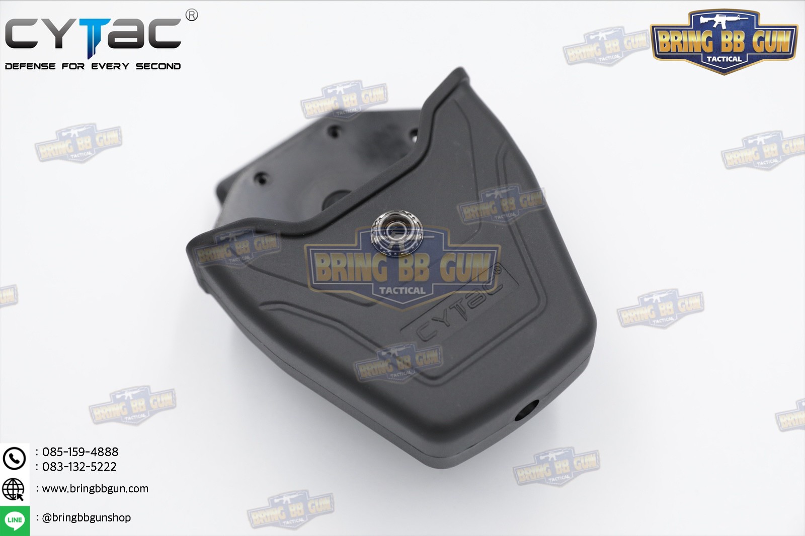 ซองกุญแจมือ รุ่นบานพับ (มีฝาปิด เพลทร้อยเข็มขัด) ยี่ห้อ Cytac (Handcuff Pouch with Lid) + กูญแจมือบานพับ