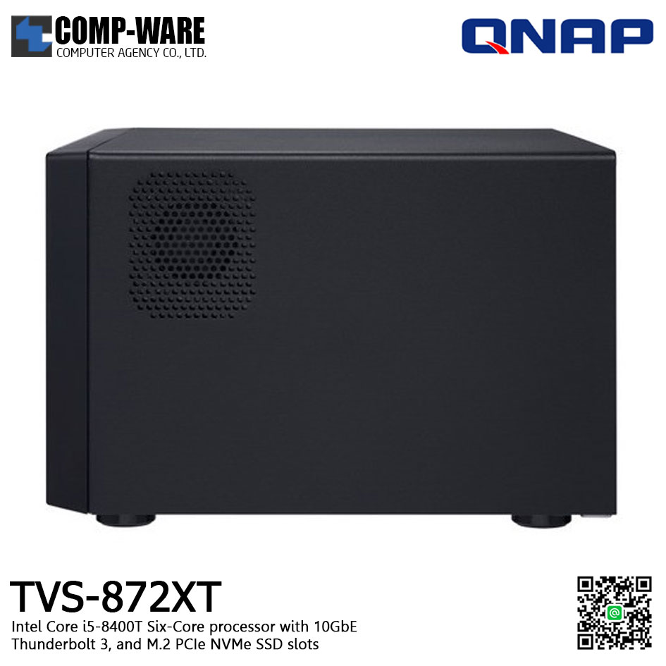 QNAP NAS (8-Bay) TVS-872XT Core i5-8400T(16GB RAM) Thunderbolt™3, M.2 SSD Slot, 10GbE TVS-872XT-i5-16G (No HDD) / 2Y Warranty