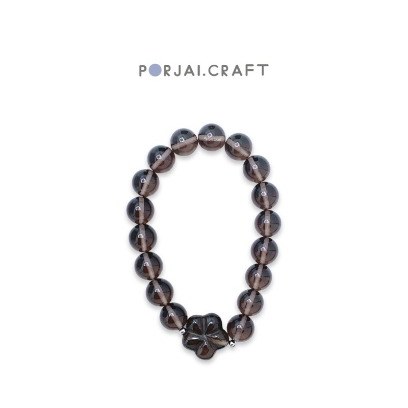 Smoky Quartz Flower Bracelet สร้อยข้อมือลูกปัดดอกไม้สโมคกี้ควอตซ์