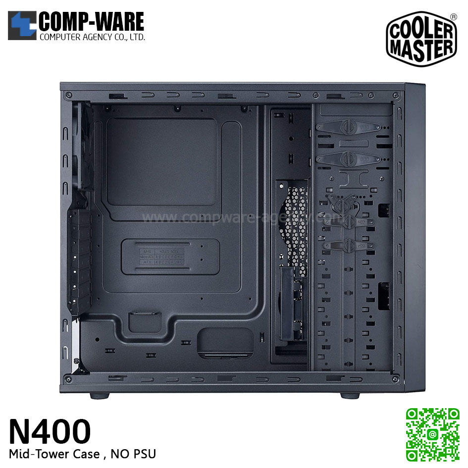 CoolerMaster N400 (N-Series) Mid-tower chassis , No Power Supply - NSE-400-KWN2