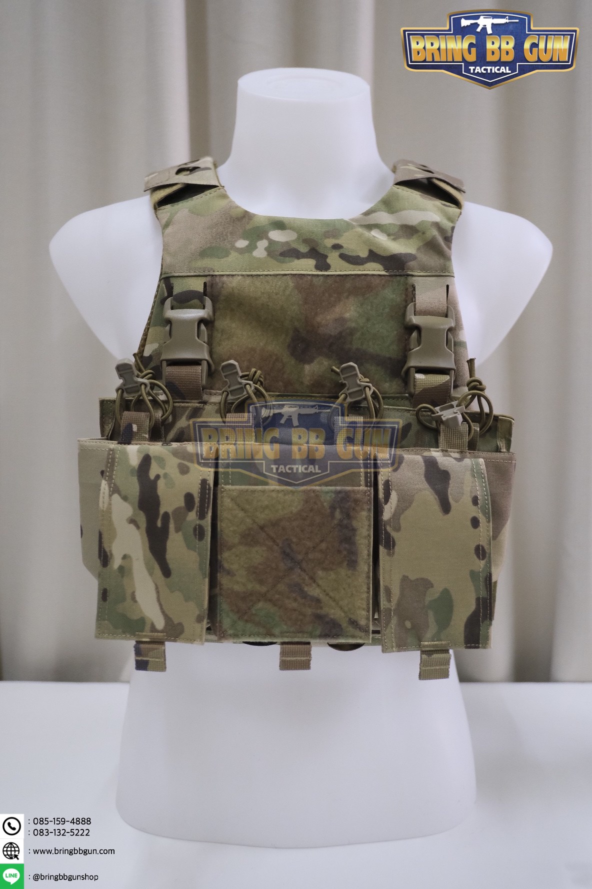 เพ้าแม็กกาซีน 5.56 แบบ4ช่อง ติดเสื้อเกราะ/เสื้อเวส (5.56 Quadruple mag plate) (Velcro Front Panel)