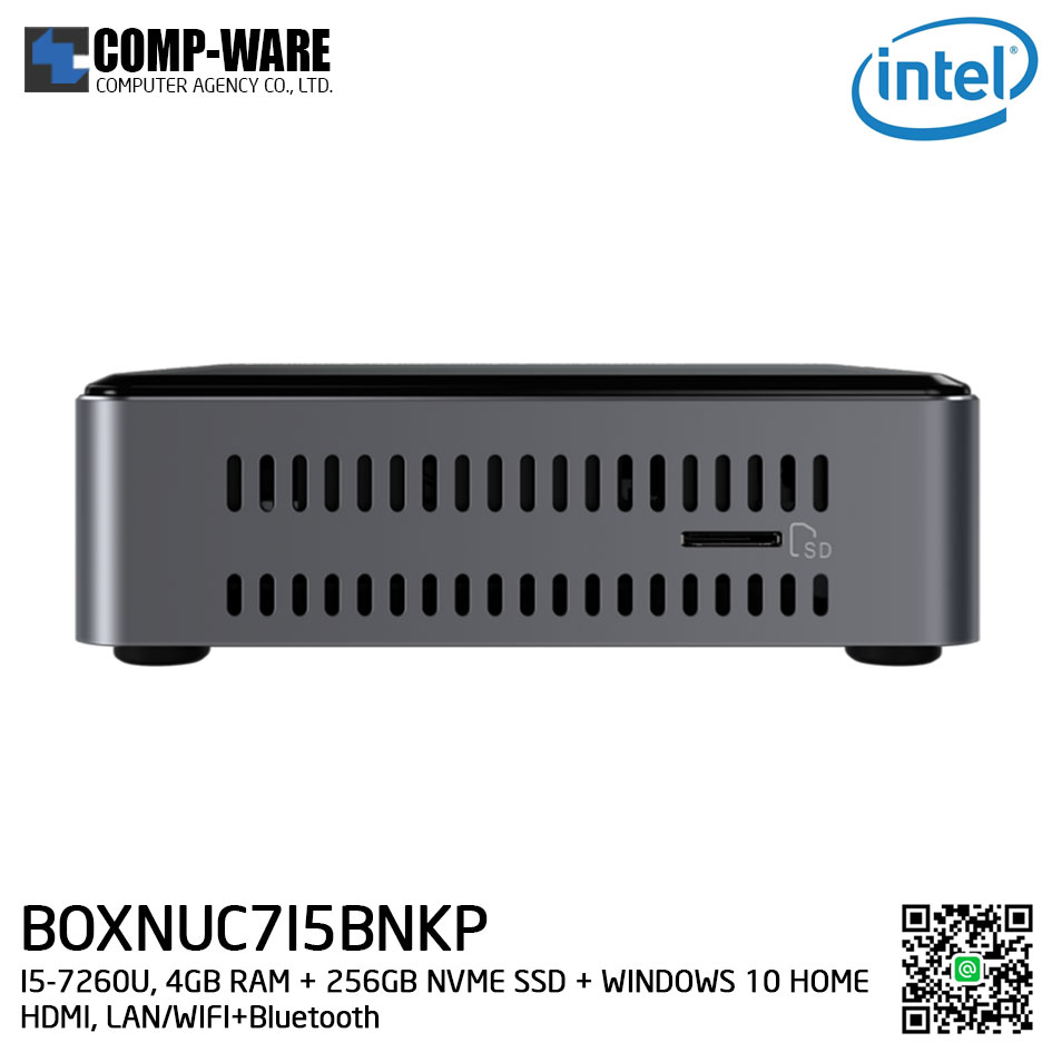 Intel NUC7I5BNKP Mini PC NUC Kit - (I5-7260U, 4GB RAM + 256GB NVME SSD + WINDOWS 10 HOME 64BIT INSTALLED, HDMI, LAN/WIFI+Bluetooth) BOXNUC7I5BNKP
